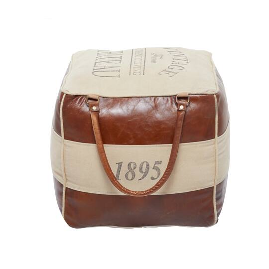 Brown Canvas Rustic Stool